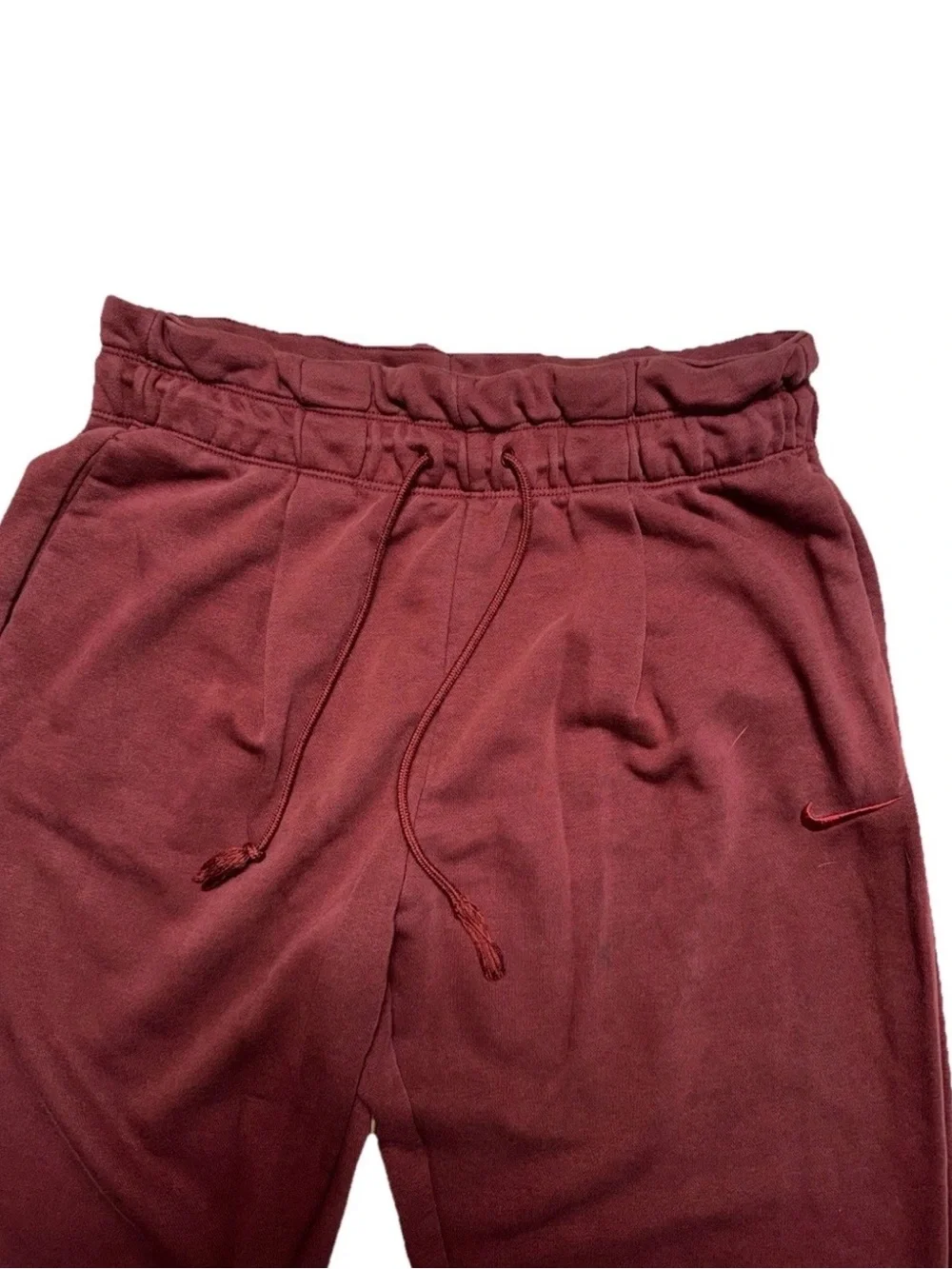 Nike Women’s Sweat Pants Singed Waste Flared Leg Burgundy Size Large